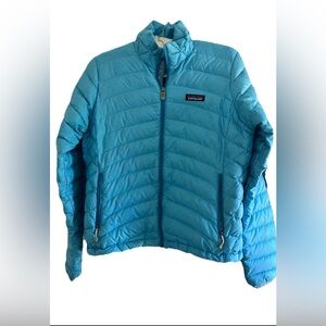 Patagonia Goose Down Jacket Women's Small Full Zip Outdoor Quilted Puffer Blue
